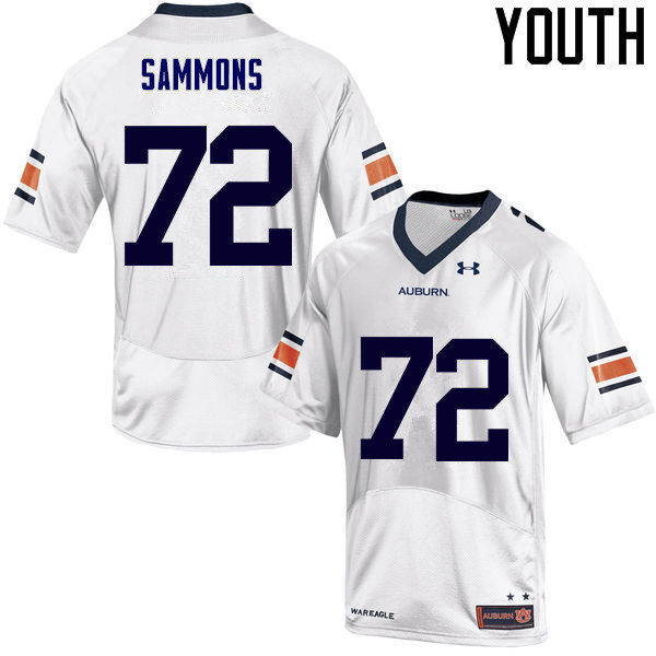 Youth Auburn Tigers #72 Prince Micheal Sammons College Football Jerseys Sale-White